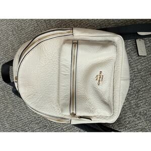 Coach mini Charlie backpack cream pebbled leather